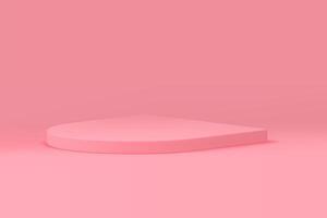 Pink 3d semicircle podium pedestal mock up for cosmetic product show presentation vector
