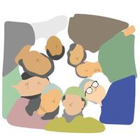 eight people taking selfie together for teamwork illustration isolated on white background vector