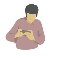 man using smartphone illustration isolated on white background vector