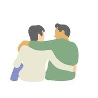 two men with friendship illustration hand drawn isolated on white background vector