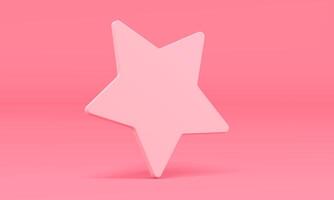 3d star pink stand decorative wall backdrop mock up for cosmetic product show presentation vector