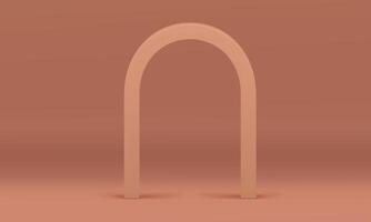 Beige 3d curved arch modern geometric shape showcase for product presentation illustration vector