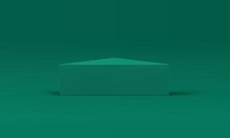 3d green triangle podium modern platform for product commercial presentation realistic vector
