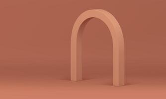 Beige 3d showcase advertising display with isometric arch mock up for cosmetic product show vector