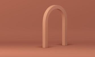 Beige 3d studio background with glossy curved arch for product commercial presentation vector
