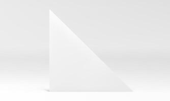 3d white triangle wall neutral backdrop interior decor element geometric shape realistic vector