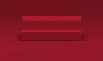 Red 3d staircase realistic podium platform with steps at fashion studio background vector