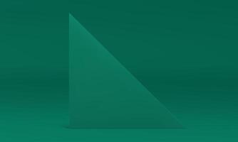 3d triangle wall green realistic backdrop promo studio interior design element illustration vector