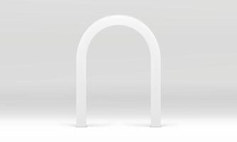 3d white curved arch minimalist geometric shape mock up for cosmetic product show vector