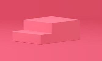 3d staircase pink platform stand with steps elegant isometric interior decor element vector
