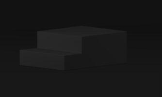 3d stairs black podium with steps isometric interior decor element at studio background vector