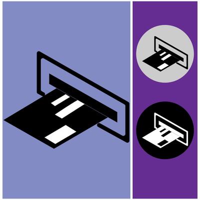 ATM card icon vectors illustration