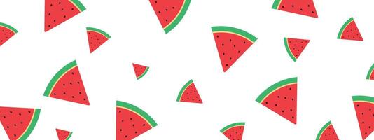 Sliced of watermelon fruit falling isolated on white background. illustration vector