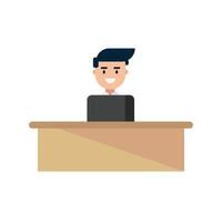 Business man working in office. Flat design, isolated on white background. illustration vector