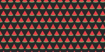 Slice of watermelon pattern black background . vector