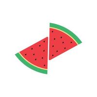 Sliced of watermelon fruit isolated on white background. illustration vector