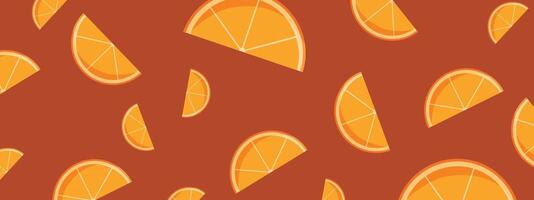 Orange fruit half of slice, isolated on red background. illustration vector