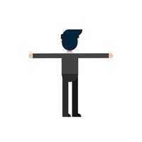 Man stretch out hands, flat design illustration vector