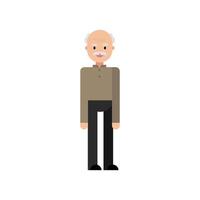 Grandpa standing. Flat design, isolated on white background. vector