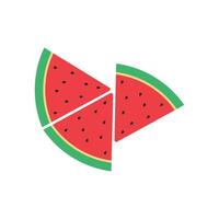 Sliced of watermelon fruit isolated on white background. illustration vector