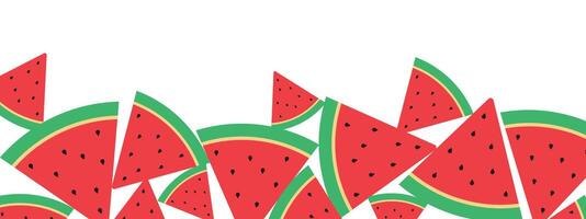 Sliced of fresh watermelon fruit isolated on transparent background vector