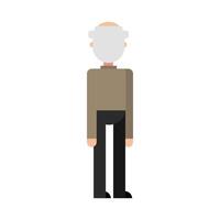 Grandfather character standing. Flat design, isolated on white background. illustration vector