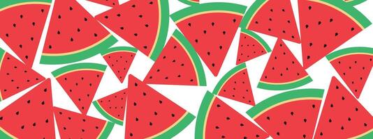 heap of watermelon fruit slices flat design . vector