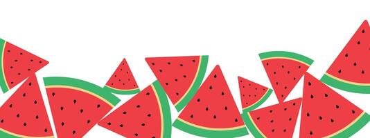 Sliced of fresh watermelon fruit isolated on transparent background vector