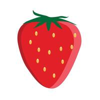 strawberry fresh fruit with flat design illustration vector