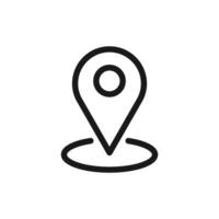 Pin location map outline icon symbol isolated on white. illustrator vector