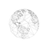 Earth globe design with plexus line style. illustration. vector