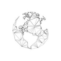 Earth globes plexus effect. illustration. vector