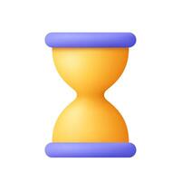 Hourglass, sand clock. Business, time and deadline concept. 3d icon. Cartoon minimal style. vector