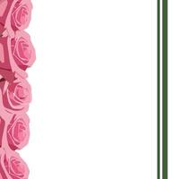 vertictal template with space for text with pink roses vector