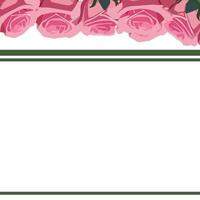 horizontal template with space for text with pink roses vector