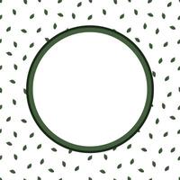 card with a frame with green leaves vector