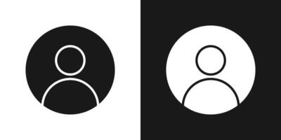 Profile user black and white set icon vector