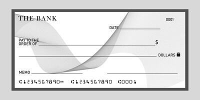 Blank bank check template vector