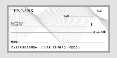 Blank template check payment bill vector