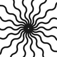 Radial wavy line shape illustration vector