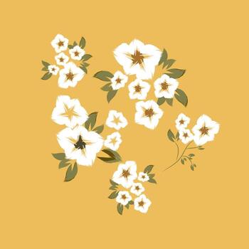 el flores son repartido igualmente, creando un equilibrado y estéticamente agradable diseño vector