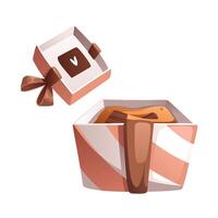 A gift box with a warm yellow wool sweater. vector