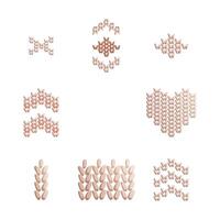 Patterns for embroidery. Heart and arrow, cross, rhombus. vector