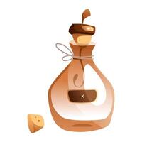 An acorn planted in a water bottle. vector
