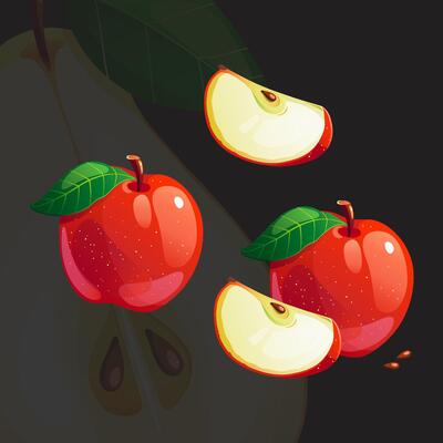 Red Juicy Bright Fresh Ripe Apple