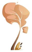 Illustration of a tree swaying in the wind vector