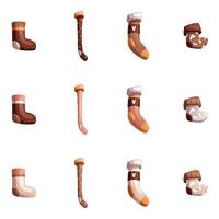 A set of cute colorful socks from short to very long. vector