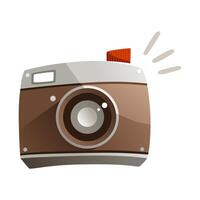 Illustration of a cartoon camera with a flash vector