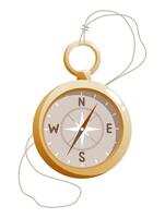 Illustration of a hiking compass on a string vector