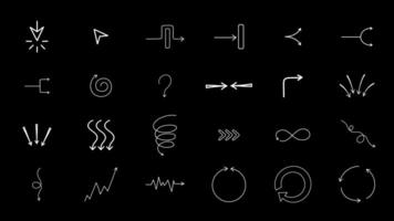 Simple hand drawn arrows doodle shapes set. Elements for decoration and design. vector